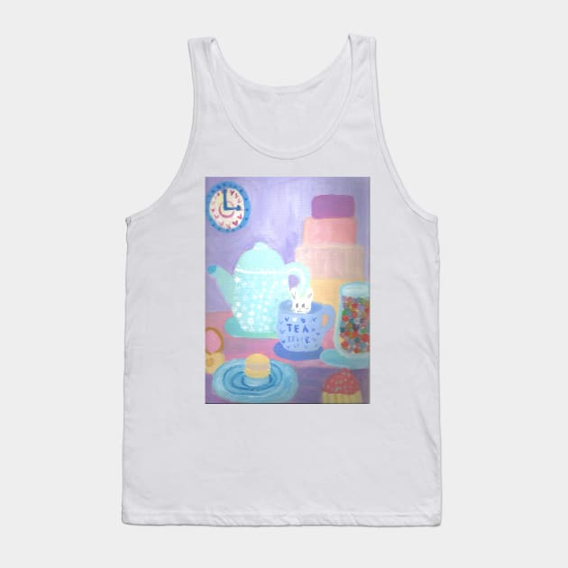 Kawaii Tea Party Tank Top by starpinneappleartshop